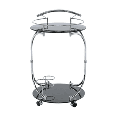 BPS-koupelny Servírovací stolek, černé sklo / chrom, VESNA
