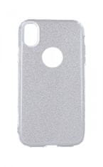 TopQ Pouzdro iPhone XS glitter stříbrné 48635