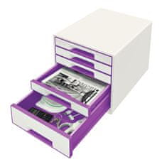 Leitz Box zásuvkový WOW 5 zásuvek bílý/purpurový