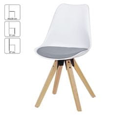 Bruxxi Jídelní židle Otto (SET 2 ks), bílá / šedá