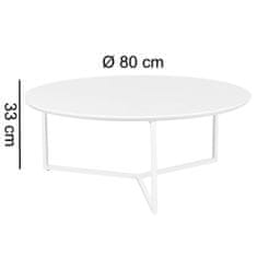 Bruxxi Konferenční stolek Lilly, 80 cm, bílá