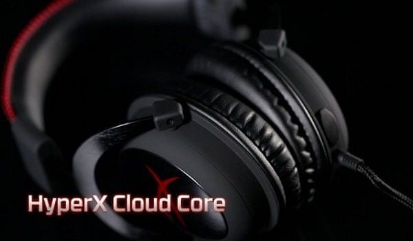 Sluchátka Kingston HyperX Cloud Core (KHX-HSCC-BK-ER), 53mm měniče, headset, kovová konstrukce, paměťová pěna, licence Xbox One, vynikající zvuk
