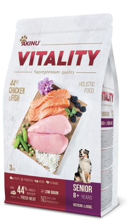 Akinu VITALITY dog senior medium/large chicken & fish 3 kg
