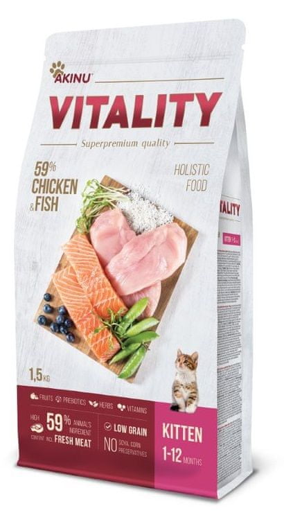Akinu VITALITY cat kitten chicken & fish 1,5 kg