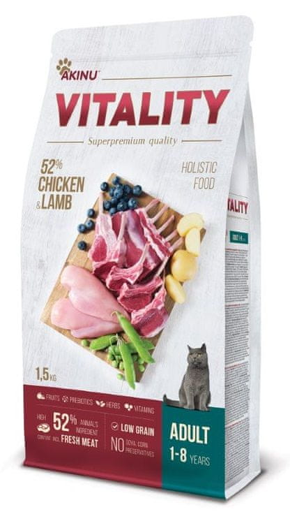 Levně Akinu VITALITY cat adult chicken & lamb 1,5 kg