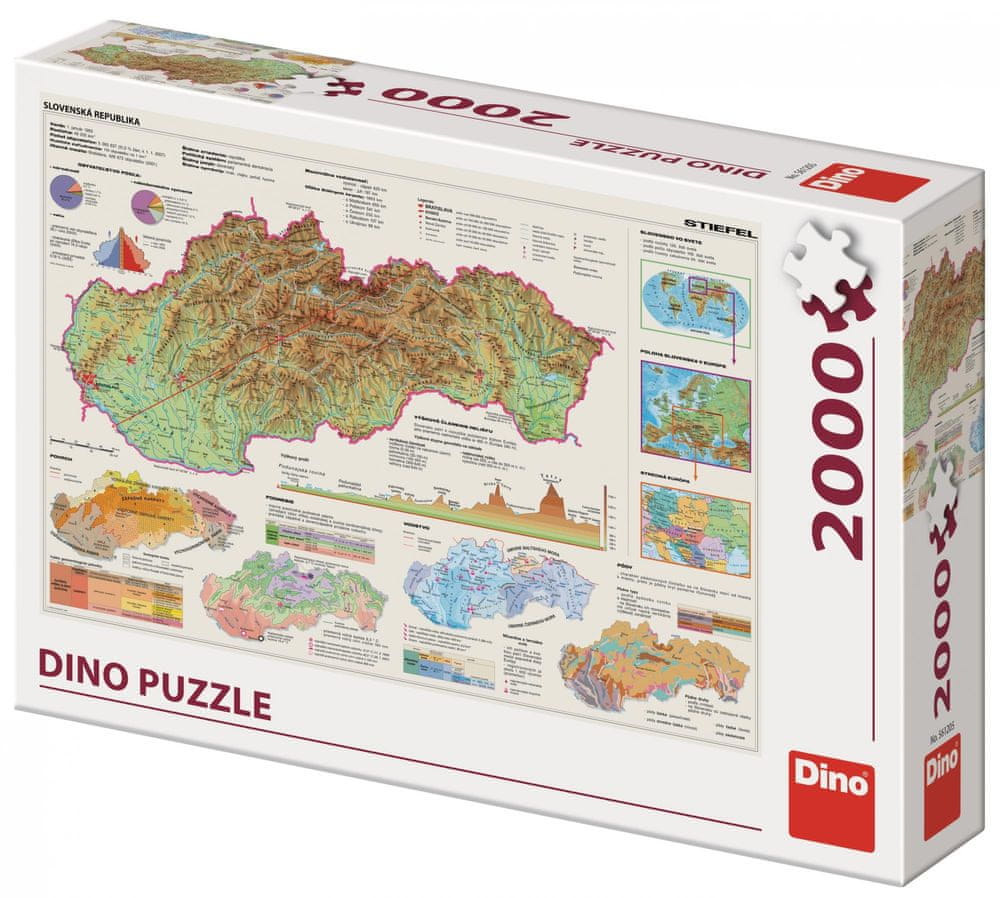 Levně Dino Mapa Slovenska 2000 dílků