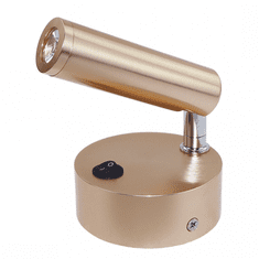 ACA Lightning  LED nástěnná bodová lampička s vypínačem INYOKA2 3W/230V/4000K/210Lm/50°/IP20, zlatá