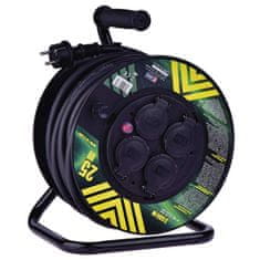 Emos  Profi prodlužovací kabel na bubnu - 4 zásuvky, 25m, 3 x 2,5mm, guma, IP44, černý