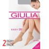 Giulia dámské elastické punčochové ponožky s příjemným lemem EASY 20 DEN 2-pack, tělová
