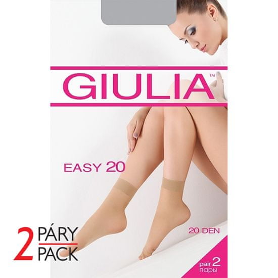 Giulia dámské elastické punčochové ponožky s příjemným lemem EASY 20 DEN 2-pack