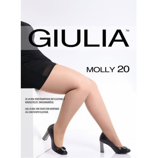 Giulia - nadměrné dámské elastické zkrácené punčocháče s klínem MOLLY 20 DEN