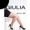 Giulia - nadměrné dámské elastické zkrácené punčocháče s klínem MOLLY 40 DEN, černá, 4XL