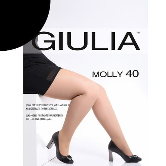 Giulia - nadměrné dámské elastické zkrácené punčocháče s klínem MOLLY 40 DEN