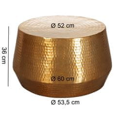 Bruxxi Konferenční stolek Faus, 60 cm, zlatá