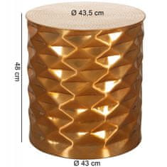 Bruxxi Odkládací stolek Fatos, 48 cm, zlatá