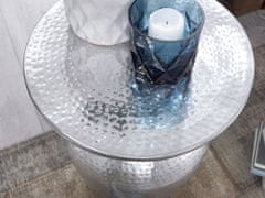 Bruxxi Odkládací stolek Lola, 46 cm, stříbrná