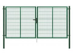 Dvoukřídlá brána poplastovaná Zn+PVC 4118×1730 mm