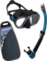 Cressi Set maska+šnorchl BIG EYES EVOLUTION & ALPHA ULTRA DRY, černá/modrá