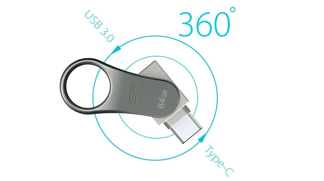 Flash disk Silicon Power Mobile C80 64 GB (SP064GBUC3C80V1S) vysokorychlostní USB 3.0 flashka fleška