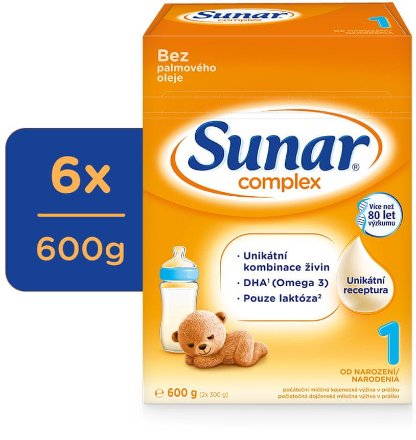 Levně Sunar Complex 1 počáteční kojenecké mléko, 6 x 600 g