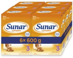 Sunar Complex 3 batolecí mléko, 6 x 600 g