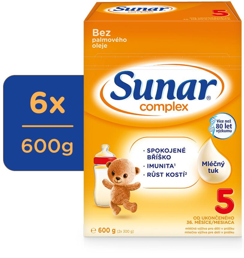 Sunar Complex 5 dětské mléko 6 x 600 g