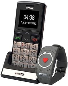 Maxcom MM715, mobil pro seniory, velká tlačítka, SOS tlačítko, voděodolný náramek, jednoduché ovládání