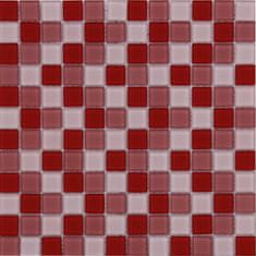 Maxwhite Mozaika ASHS038 skleněná červená růžová světlá 29,7x29,7cm sklo