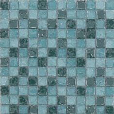 Maxwhite Mozaika ASBH233 skleněná zelená s efektem popraskaného skla 29,7x29,7cm sklo