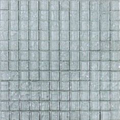 Maxwhite Mozaika ASBH40 skleněná bílá s efektem popraskaného skla 29,7x29,7cm sklo