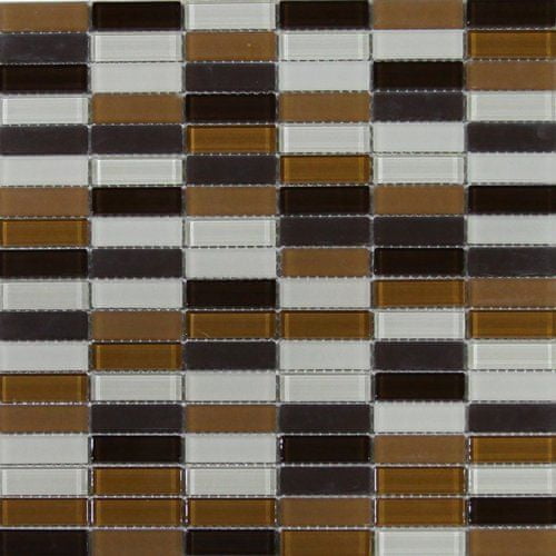Maxwhite Mozaika ASHS4M-1 skleněná hnědá tmavě hnědá krémová 29,7x29,7cm sklo