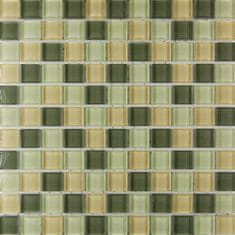 Maxwhite Mozaika ASHS001 skleněná hnědá - zelená 29,7x29,7cm sklo