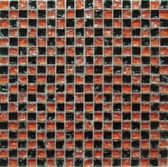 Maxwhite Mozaika JSM-BL001 skleněná černá červená 29,7x29,7cm sklo