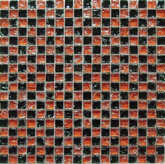 Maxwhite Mozaika JSM-BL001 skleněná černá červená 29,7x29,7cm sklo