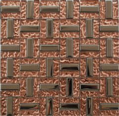Maxwhite Mozaika JSM-DD015 skleněná růžová chrom 29,7x29,7cm sklo kov metal