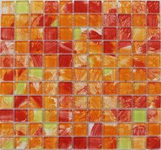 Maxwhite Mozaika JSM-CH017 skleněná žlutá červená oranžová 29,7x29,7cm sklo