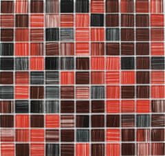 Maxwhite Mozaika JSM-CH001 skleněná červená hnědá černá 29,7x29,7cm sklo