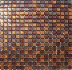 Maxwhite Mozaika JSM-ZL010 skleněná perleť oranžová hnědá 29,7x29,7cm sklo