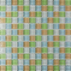 Maxwhite Mozaika ASHS242 skleněná zelená žlutá bílá 29,7x29,7cm sklo