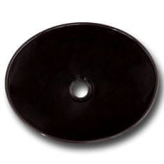 Maxwhite Umyvadlo na desku CORNO černé, oválné - 40,5x33x14,5cm