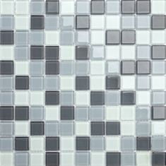 Maxwhite Mozaika CH4018PM skleněná šedá bílá 30x30cm sklo