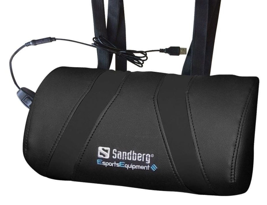 Levně Sandberg herní USB masážní polštář, černá
