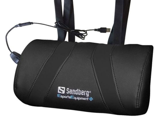Sandberg herní USB masážní polštář, černá