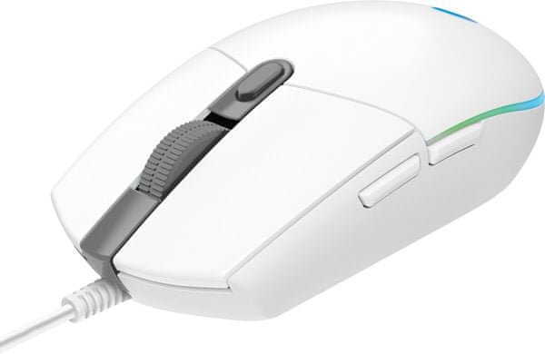 Herní myš Logitech G102 Lightsync, bílá (910-005824) kabelová 16 000 DPI rychlé nabíjení