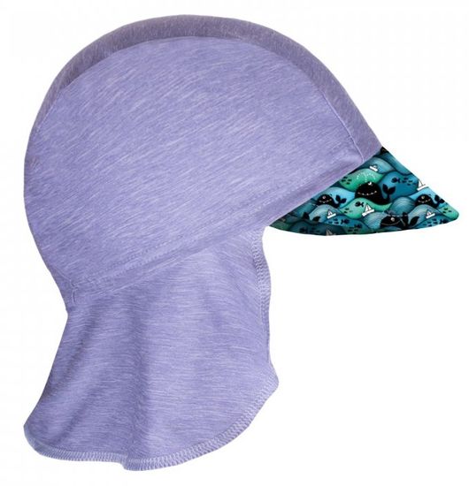 Unuo Chlapecká funkční čepice s plachetkou UV 50+ Velryby