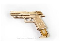 UGEARS 3D mechanické puzzle hračka Pistole Wolf-01 62 ks