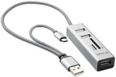 Yenkee USB C OTG HUB + čtečka YHC 103 SR