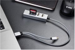 Yenkee USB C OTG HUB + čtečka YHC 103 SR