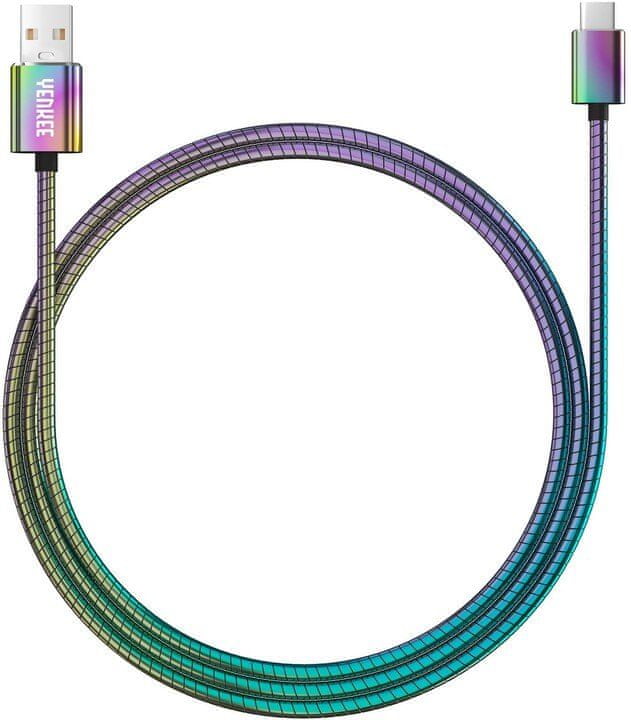 Levně Yenkee YCU 351 Ocelový USB C kabel / 1 m