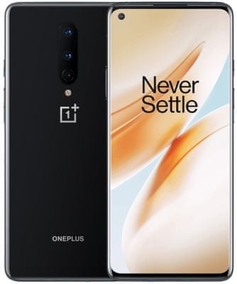 OnePlus 8, výkonný procesor, mobilní síť 5G, Fluid AMOLED displej, 90 Hz, HDR10+, trojitý ultraširokoúhlý fotoaparát, čtečka otisků prstů v displeji, NFC, Dolby Atmos